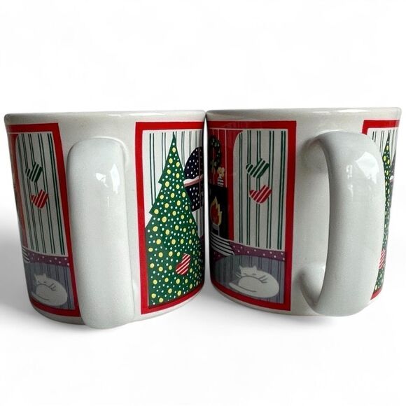 Vintage Epoch T’was the Night Before Christmas Holiday Christmas Mugs Set of 2 - Picture 6 of 11
